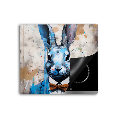 Pop Art Hase Herdabdeckplatte Vinyl Induktionsschutz Ceranfeld Kochfeld