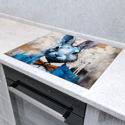 Pop Art Hase Herdabdeckplatte Vinyl Induktionsschutz Ceranfeld Kochfeld