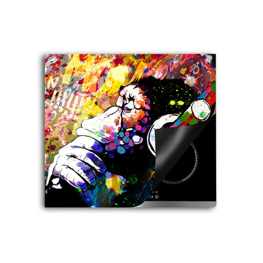 Pop Art Headphone Herdabdeckplatte Vinyl Induktionsschutz Ceranfeld Kochfeld