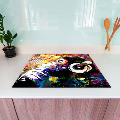 Pop Art Headphone Herdabdeckplatte Vinyl Induktionsschutz Ceranfeld Kochfeld