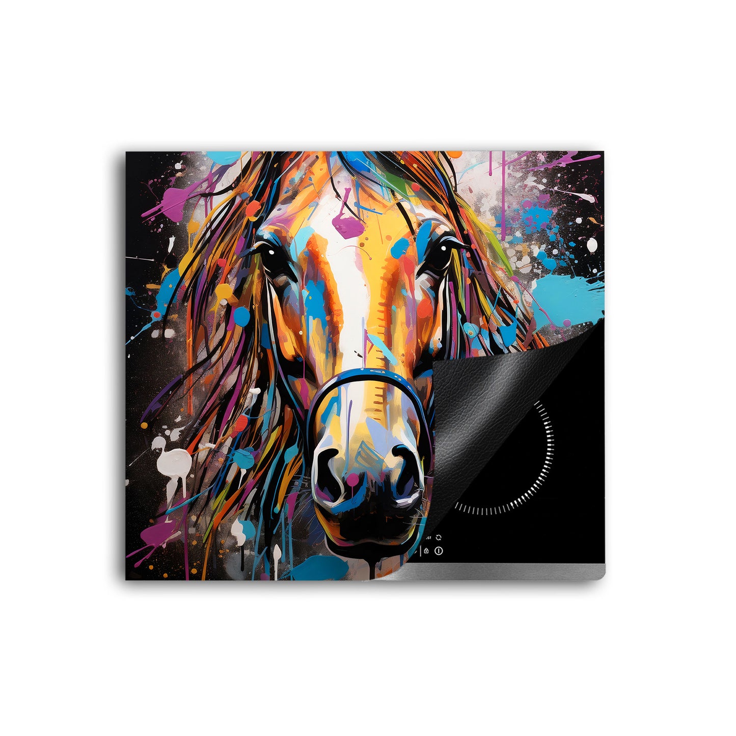 Pop Art Pferd Herdabdeckplatte Vinyl Induktionsschutz Ceranfeld Kochfeld