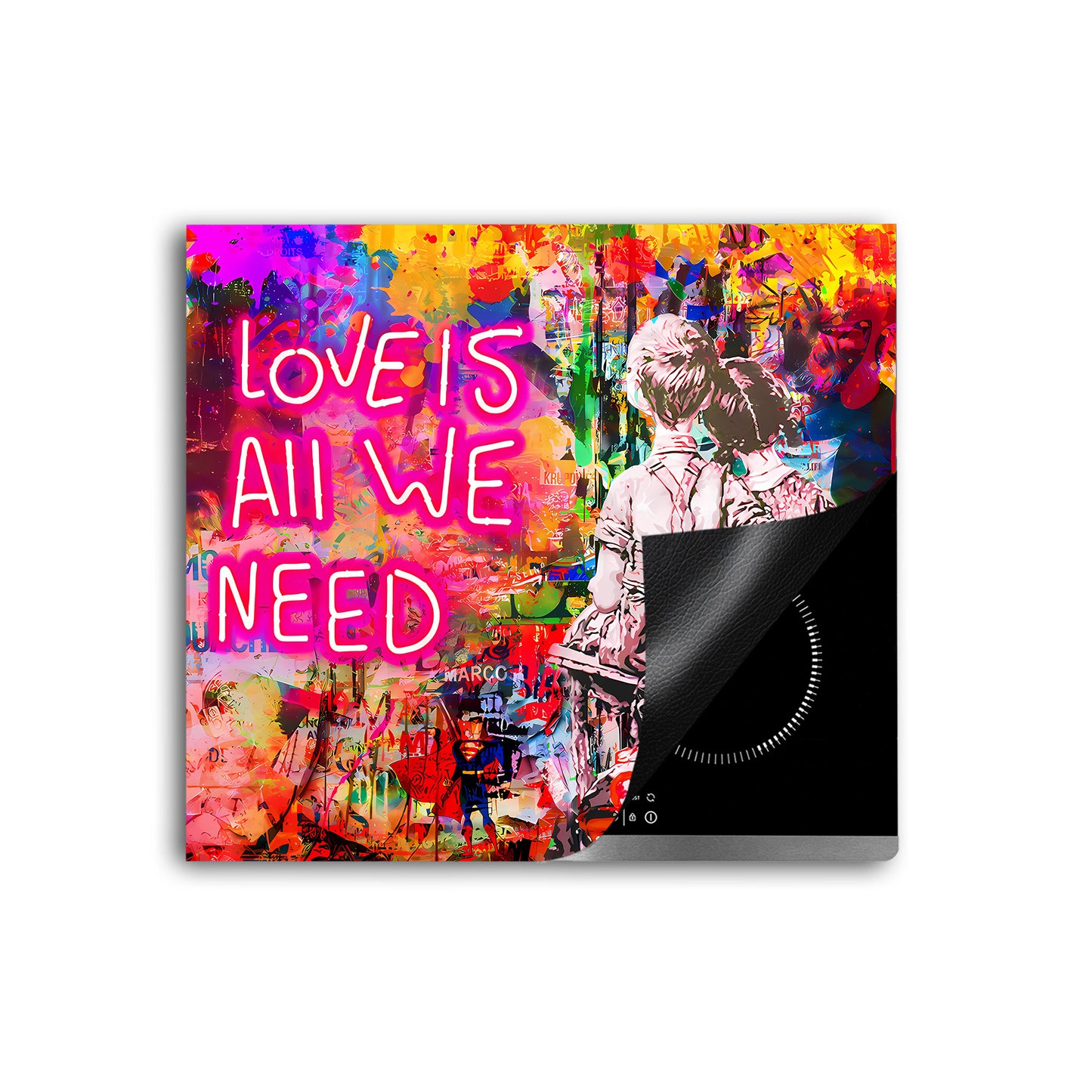 Pop Street Art Herdabdeckplatte Vinyl Induktionsschutz Ceranfeld Kochfeld