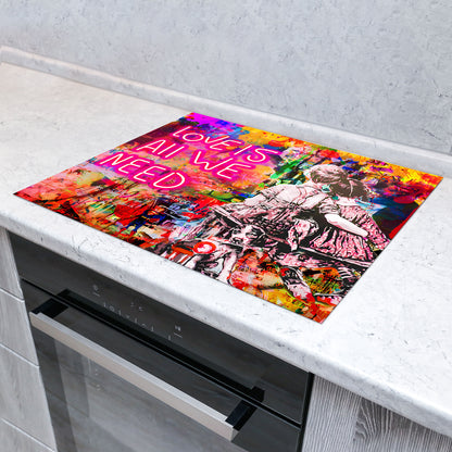 Pop Street Art Herdabdeckplatte Vinyl Induktionsschutz Ceranfeld Kochfeld