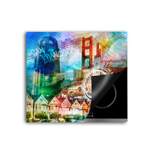 San Francisco USA Herdabdeckplatte Vinyl Induktionsschutz Ceranfeld Kochfeld