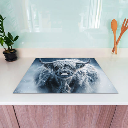 Schottisches Hochlandrind Herdabdeckplatte Vinyl Induktionsschutz Ceranfeld Kochfeld