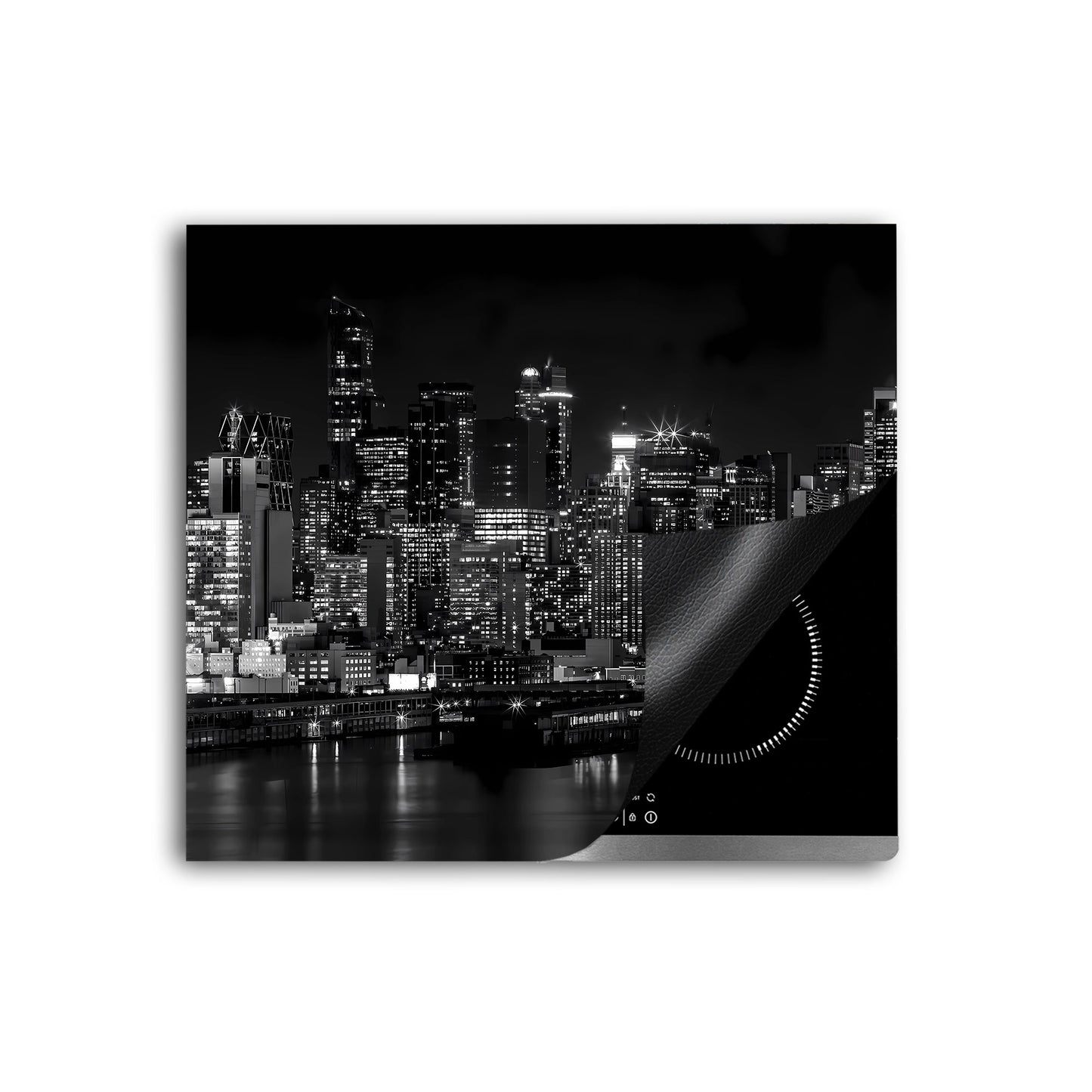 Schwarz weiß New York Herdabdeckplatte Vinyl Induktionsschutz Ceranfeld Kochfeld