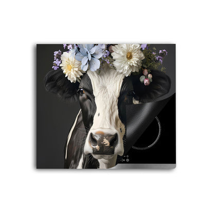 Schwarz weiße Kuh Herdabdeckplatte Vinyl Induktionsschutz Ceranfeld Kochfeld