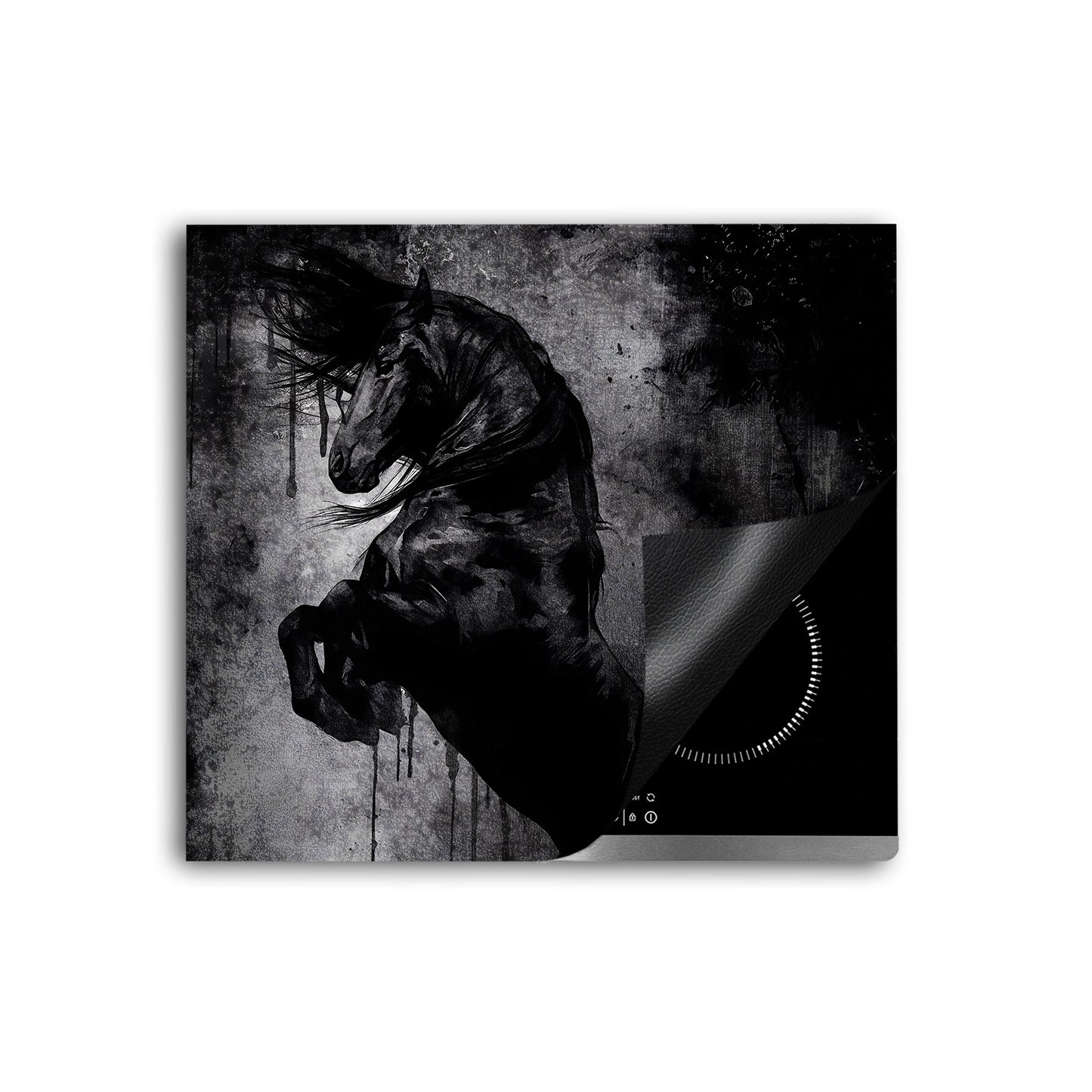 Schwarzes Pferd Herdabdeckplatte Vinyl Induktionsschutz Ceranfeld Kochfeld