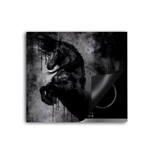 Schwarzes Pferd Herdabdeckplatte Vinyl Induktionsschutz Ceranfeld Kochfeld