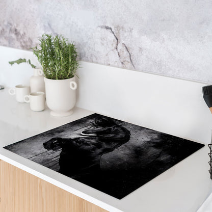 Schwarzes Pferd Herdabdeckplatte Vinyl Induktionsschutz Ceranfeld Kochfeld