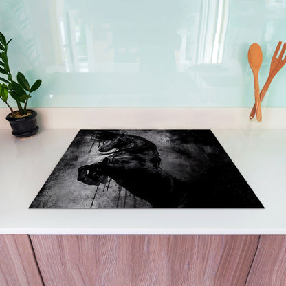 Schwarzes Pferd Herdabdeckplatte Vinyl Induktionsschutz Ceranfeld Kochfeld