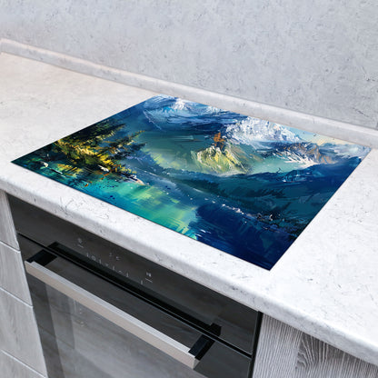 See und Berglandschaft Herdabdeckplatte Vinyl Induktionsschutz Ceranfeld Kochfeld