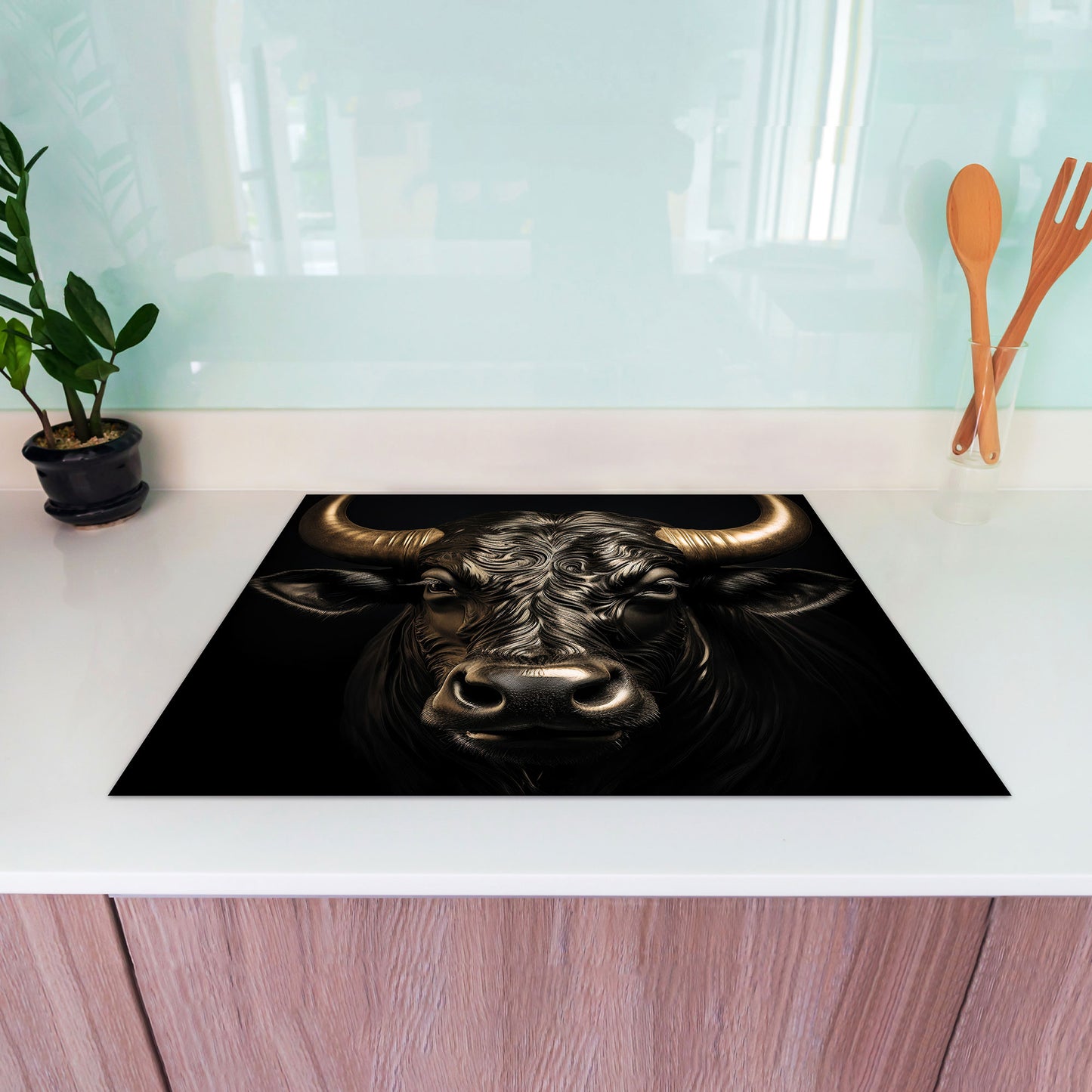 Stier Black Herdabdeckplatte Vinyl Induktionsschutz Ceranfeld Kochfeld