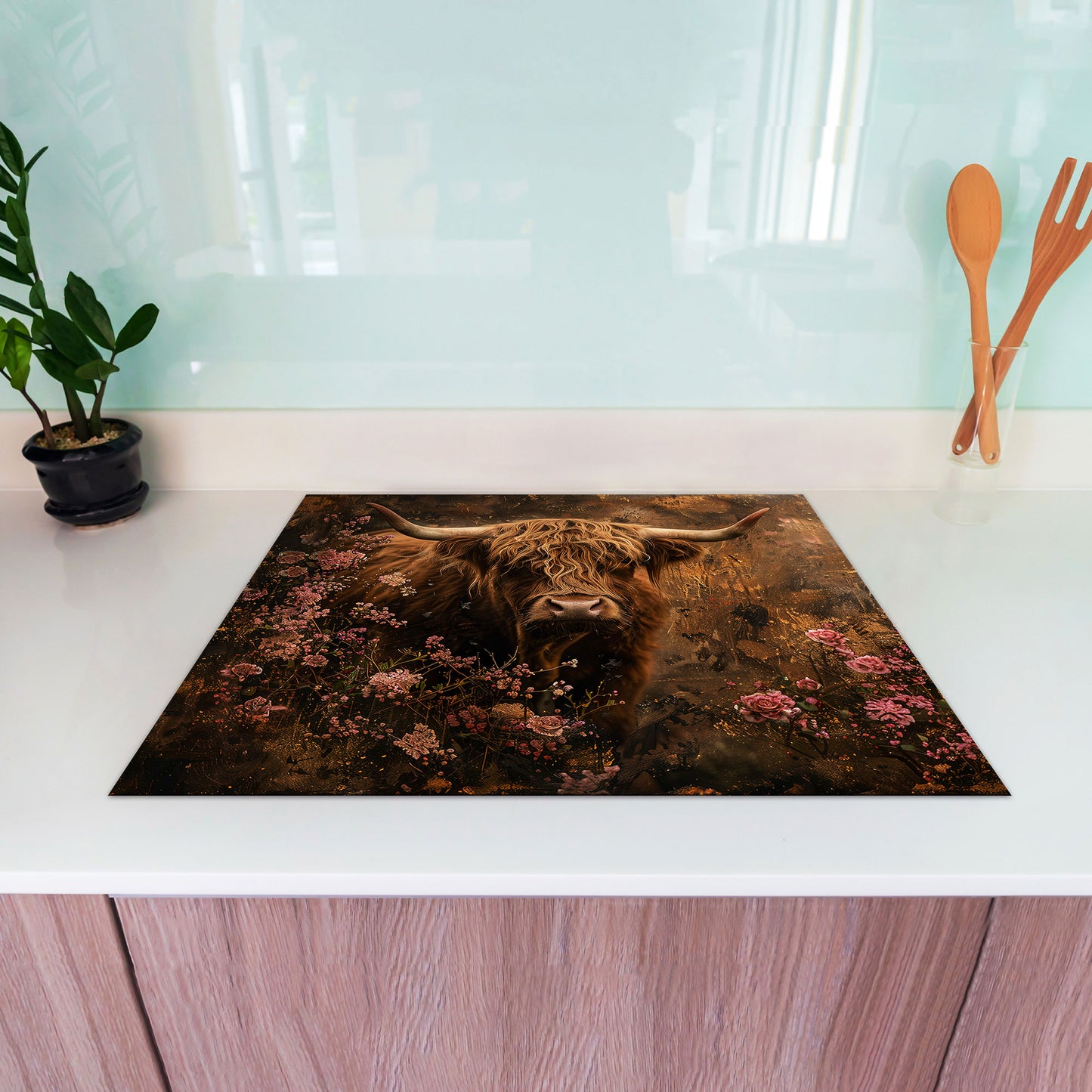 Stolze Kuh Herdabdeckplatte Vinyl Induktionsschutz Ceranfeld Kochfeld