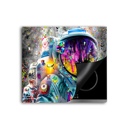 Street Art Astronaut Herdabdeckplatte Vinyl Induktionsschutz Ceranfeld Kochfeld