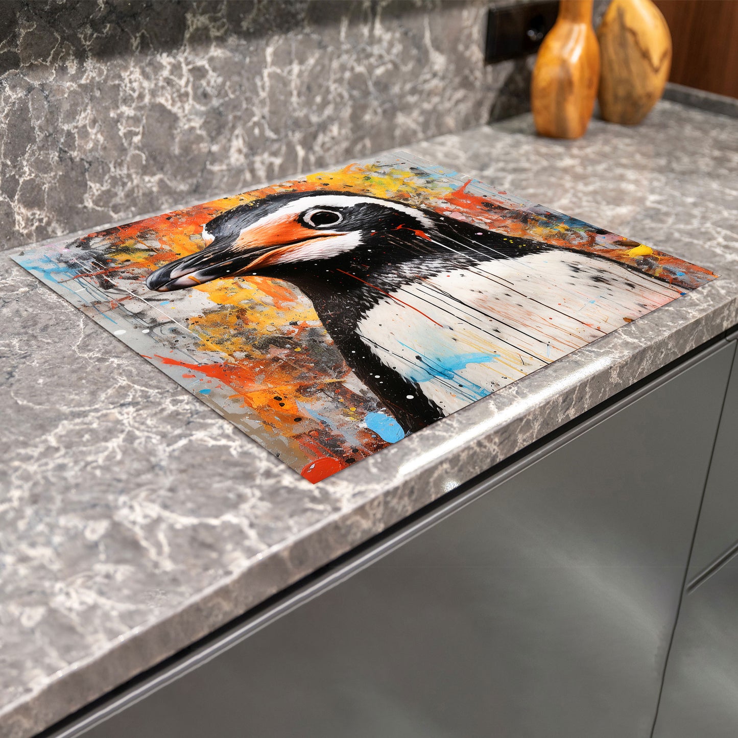 Süßer Pinguin Herdabdeckplatte Vinyl Induktionsschutz Ceranfeld Kochfeld