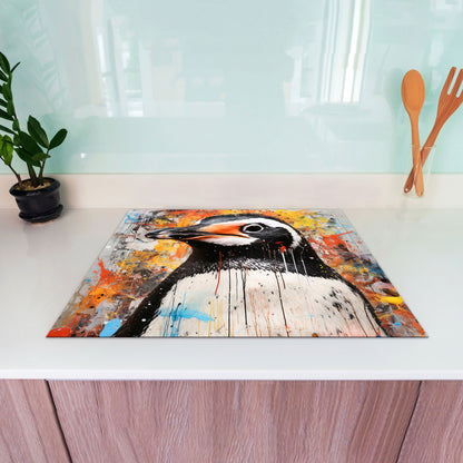 Süßer Pinguin Herdabdeckplatte Vinyl Induktionsschutz Ceranfeld Kochfeld