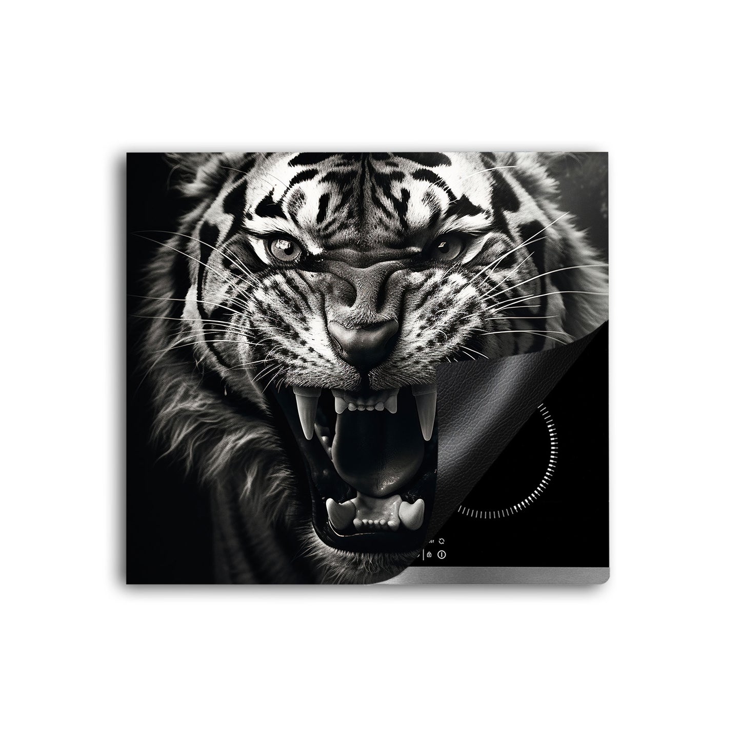 Tiger schwarz weiß Herdabdeckplatte Vinyl Induktionsschutz Ceranfeld Kochfeld