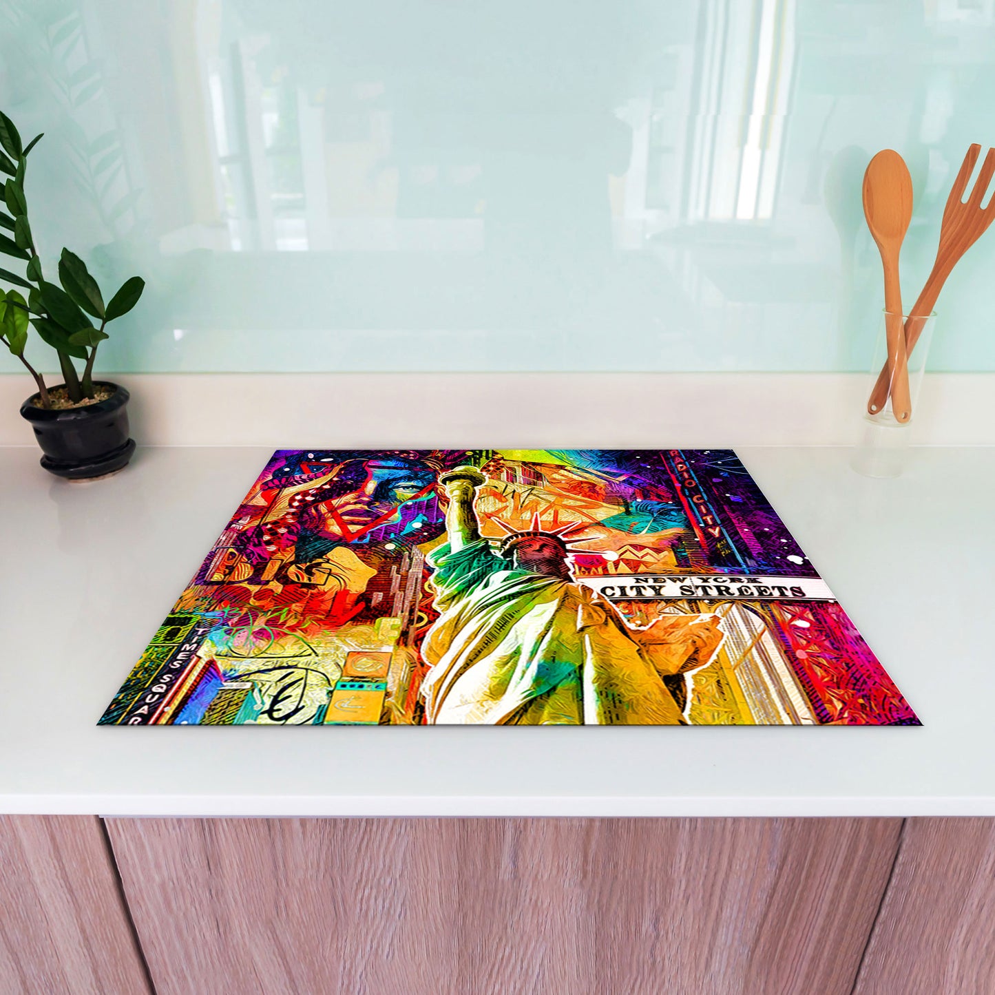 USA New York City Herdabdeckplatte Vinyl Induktionsschutz Ceranfeld Kochfeld