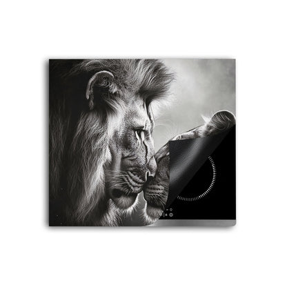 Verliebte Löwen Herdabdeckplatte Vinyl Induktionsschutz Ceranfeld Kochfeld