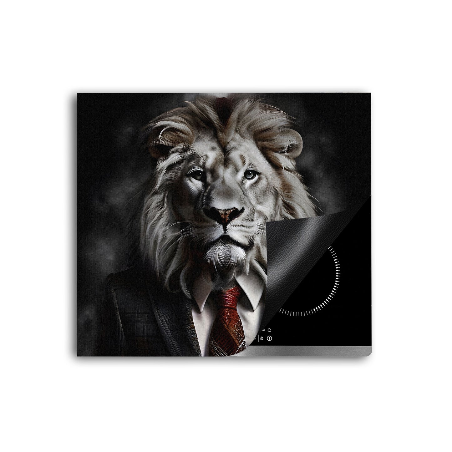 Weißer Löwe Herdabdeckplatte Vinyl Induktionsschutz Ceranfeld Kochfeld