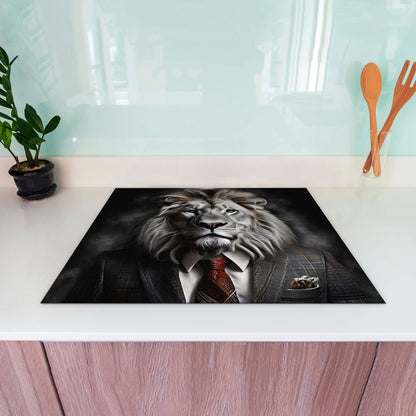 Weißer Löwe Herdabdeckplatte Vinyl Induktionsschutz Ceranfeld Kochfeld