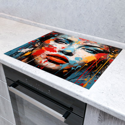 Wunderschöne Frau Herdabdeckplatte Vinyl Induktionsschutz Ceranfeld Kochfeld