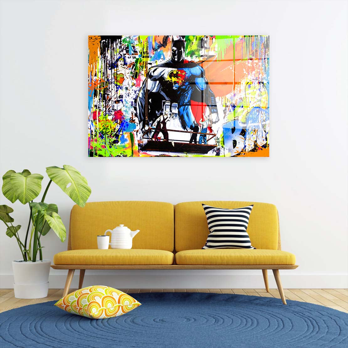 Hero Pop Art Style Acrylglasbild Wandbild Bild Wanddeko Wohnzimmer XL