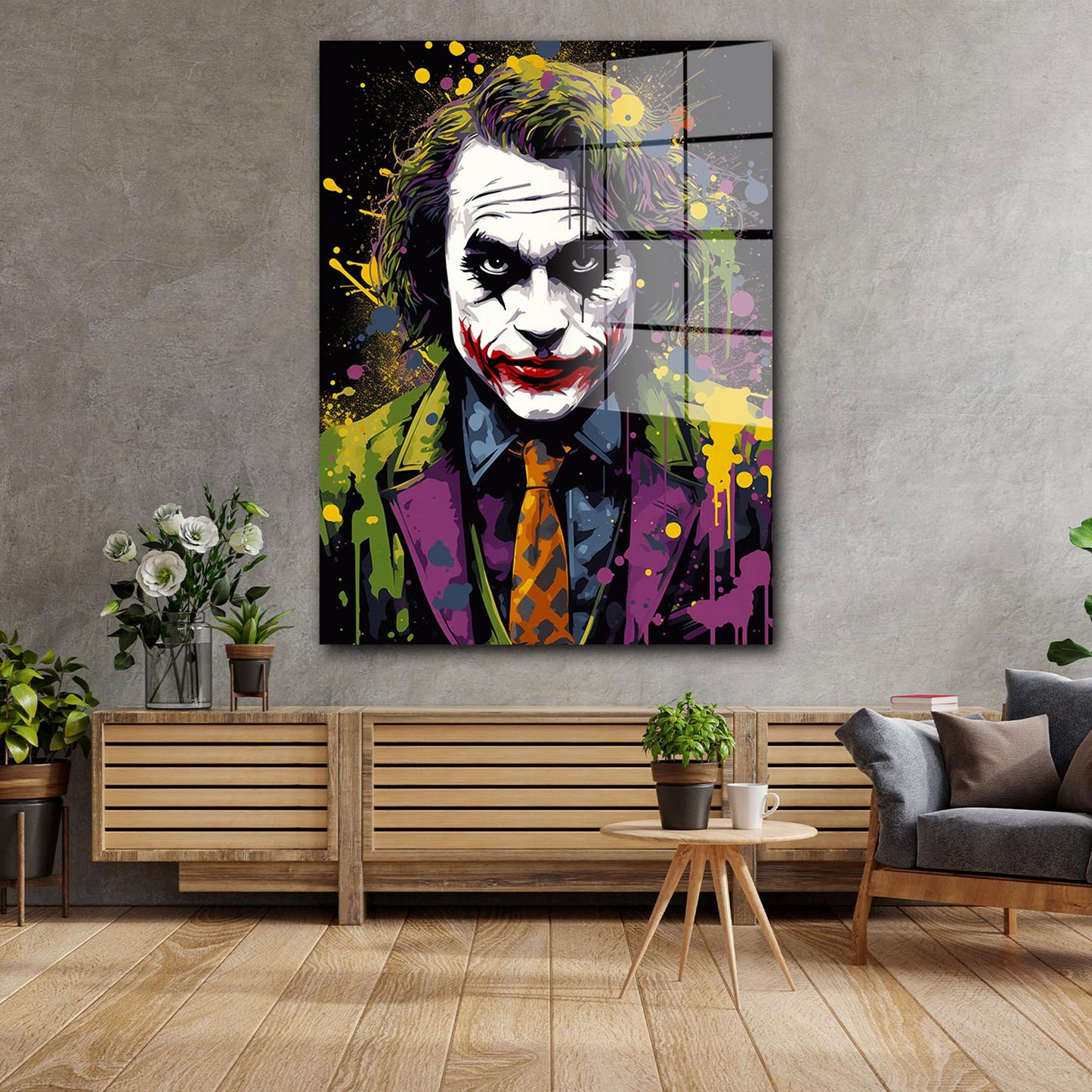 Joker Abstract Acrylglasbild Wandbild Bild Wanddeko Wohnzimmer XL