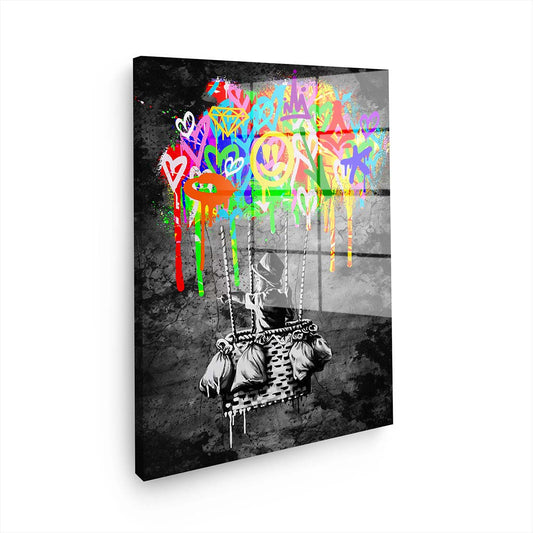 Junge im Street Art Acrylglasbild Wandbild Bild Wanddeko Wohnzimmer XL
