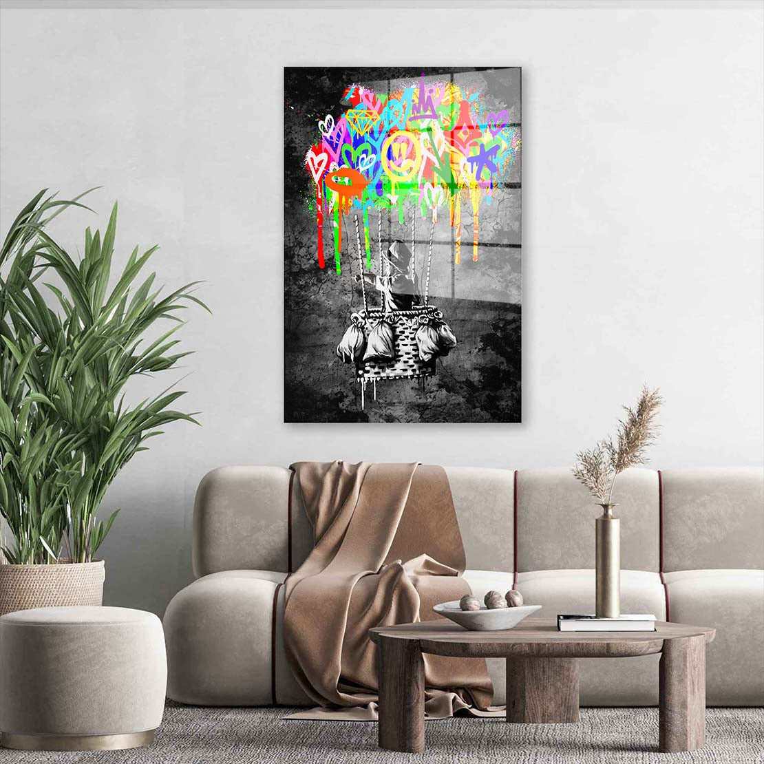Junge im Street Art Acrylglasbild Wandbild Bild Wanddeko Wohnzimmer XL