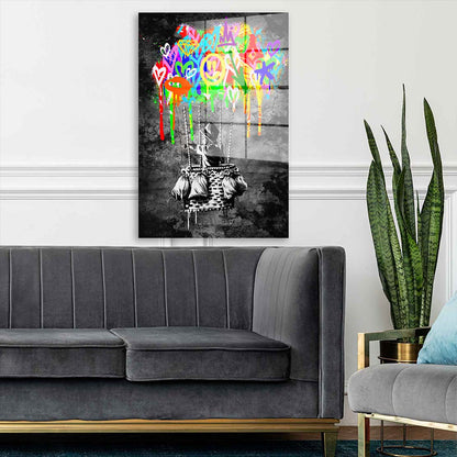 Junge im Street Art Acrylglasbild Wandbild Bild Wanddeko Wohnzimmer XL