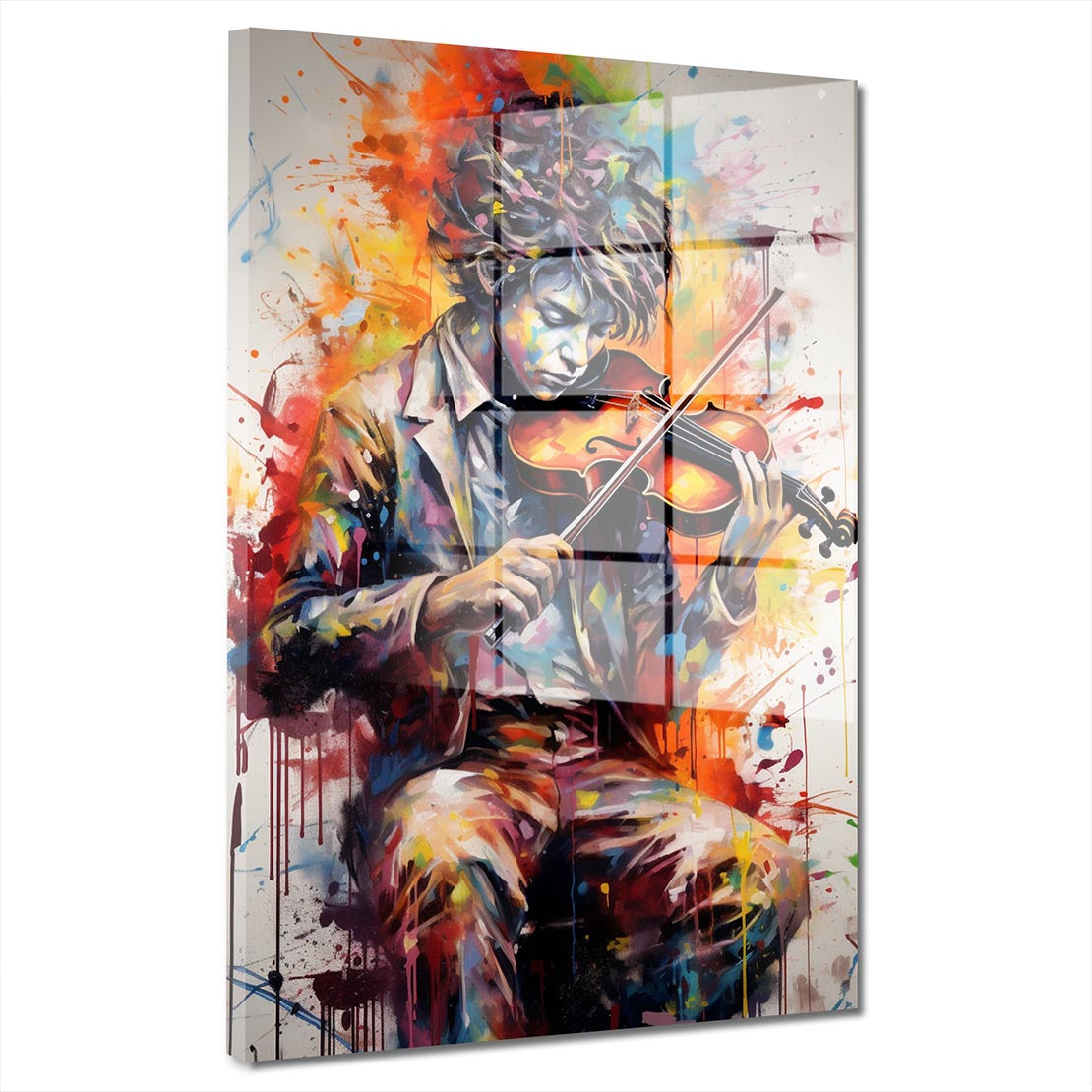 Junge mit Violine Musik Acrylglasbild Wandbild Bild Wanddeko Wohnzimmer XL