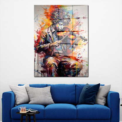 Junge mit Violine Musik Acrylglasbild Wandbild Bild Wanddeko Wohnzimmer XL
