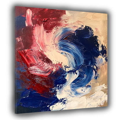 Kraftvolle dynamische Pinselstriche Leinwandbild Wandbild Kunstdruck XL Wanddeko