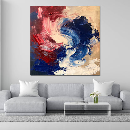 Kraftvolle dynamische Pinselstriche Leinwandbild Wandbild Kunstdruck XL Wanddeko