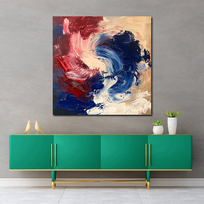 Kraftvolle dynamische Pinselstriche Leinwandbild Wandbild Kunstdruck XL Wanddeko