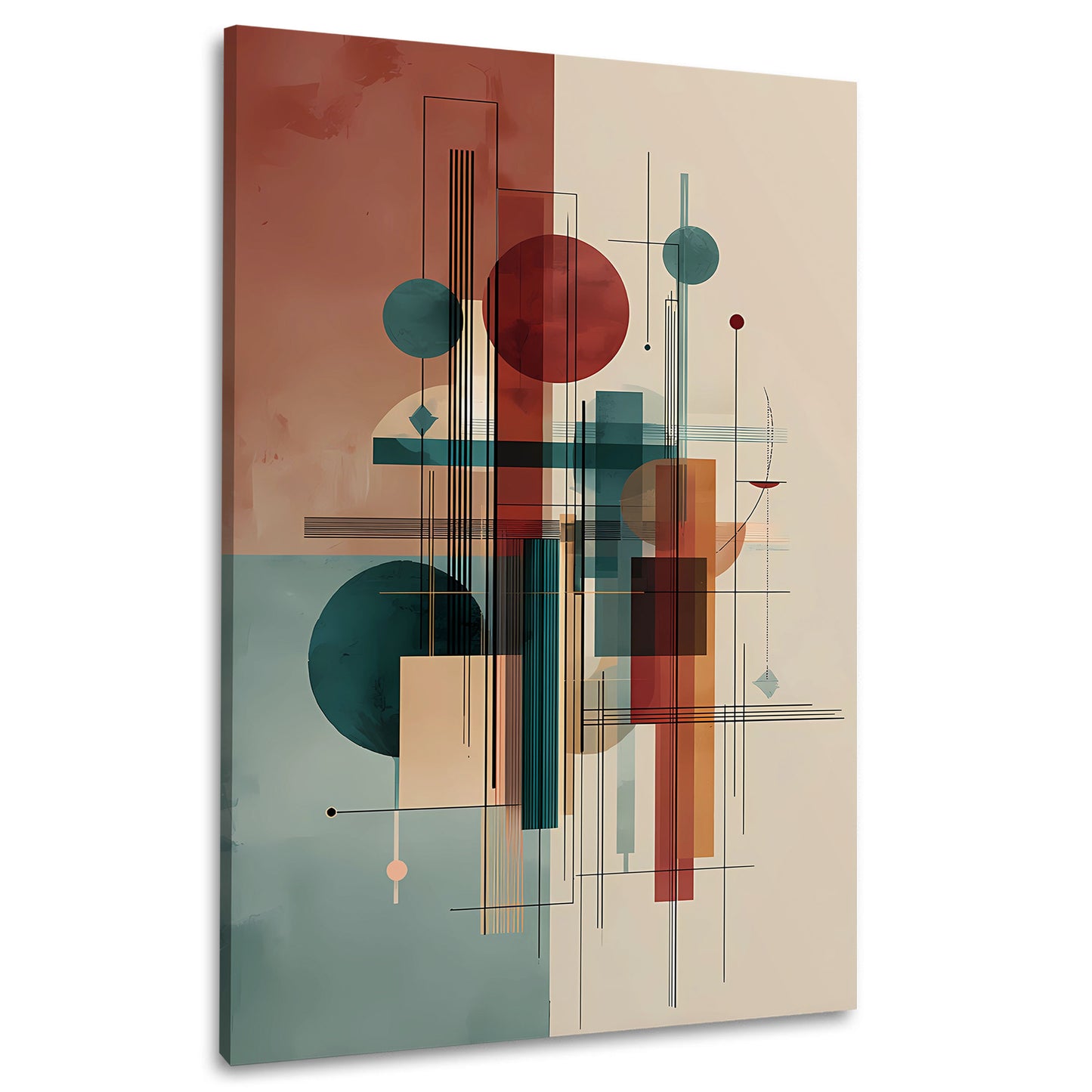 Kreise Rechtecke Farbflächen Wandbild Leinwandbild Kunstdruck XL Wanddeko