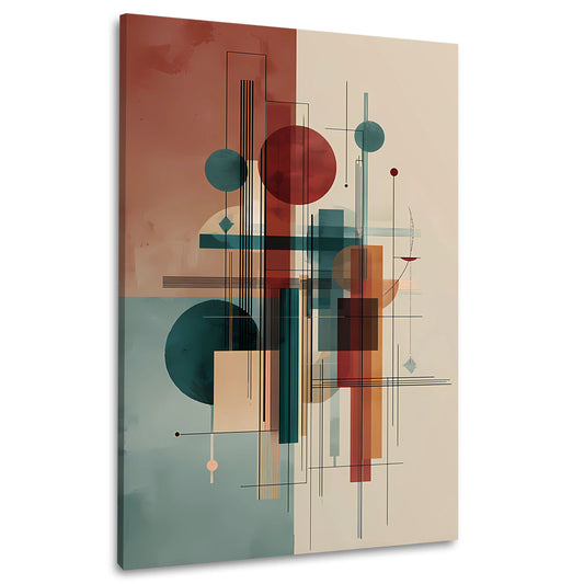 Kreise Rechtecke Farbflächen Wandbild Leinwandbild Kunstdruck XL Wanddeko