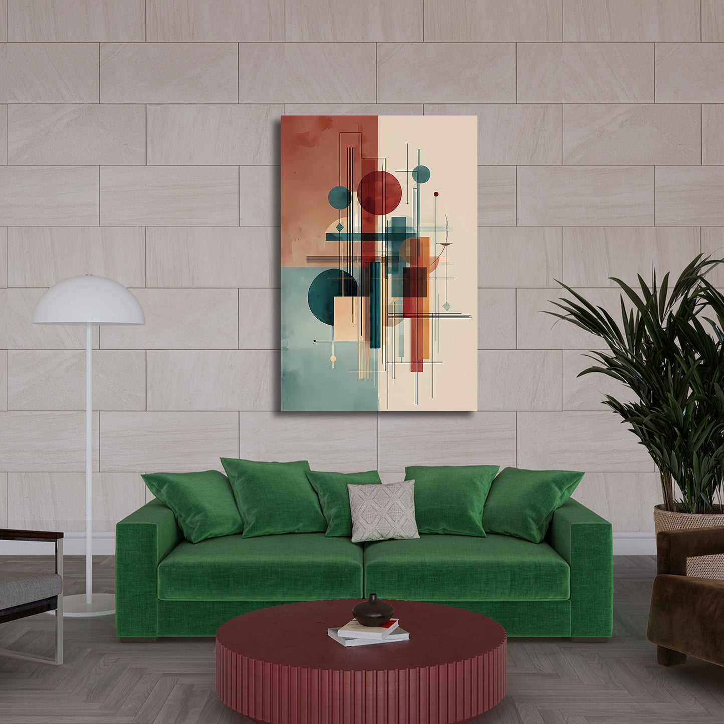 Kreise Rechtecke Farbflächen Wandbild Leinwandbild Kunstdruck XL Wanddeko