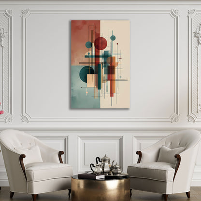 Kreise Rechtecke Farbflächen Wandbild Leinwandbild Kunstdruck XL Wanddeko