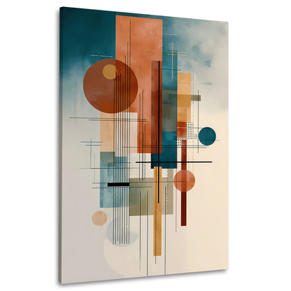 Kreise Rechtecke minimalistisch Struktur Wandbild Leinwandbild Kunstdruck XL Wanddeko