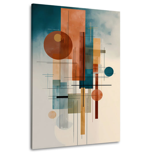 Kreise Rechtecke minimalistisch Struktur Wandbild Leinwandbild Kunstdruck XL Wanddeko