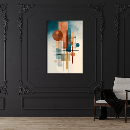 Kreise Rechtecke minimalistisch Struktur Wandbild Leinwandbild Kunstdruck XL Wanddeko