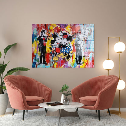 Kunst Street Art Comic Acrylglasbild Wandbild Bild Wanddeko Wohnzimmer XL