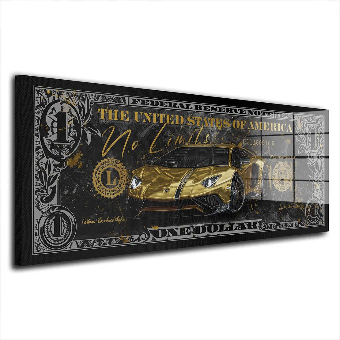Lambo Motivation Sportwagen Acrylglasbild Wandbild Wanddeko Wohnzimmer XL