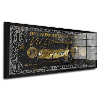 Lambo Motivation Sportwagen Acrylglasbild Wandbild Wanddeko Wohnzimmer XL