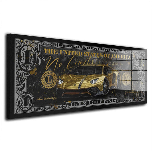 Lambo Motivation Sportwagen Acrylglasbild Wandbild Wanddeko Wohnzimmer XL