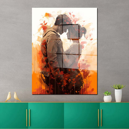 Liebespaar Frau & Mann Painting Acrylglasbild Wandbild Wanddeko Wohnzimmer XL