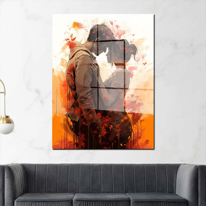 Liebespaar Frau & Mann Painting Acrylglasbild Wandbild Wanddeko Wohnzimmer XL